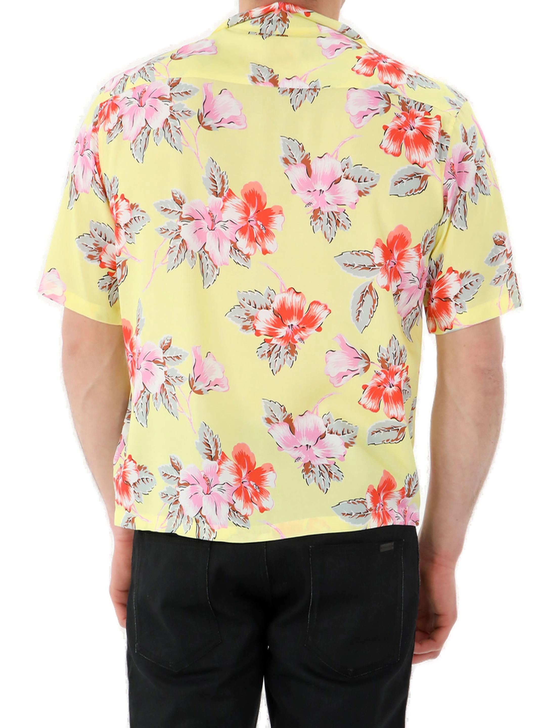 Palm Angels Short Sleeved Floral Printed Shirt