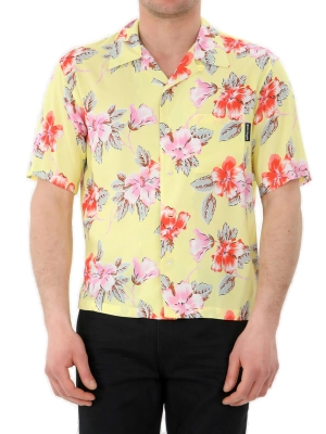 Palm Angels Short Sleeved Floral Printed Shirt