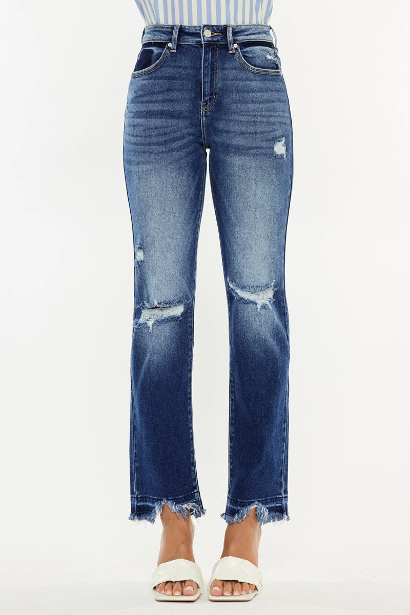 Peach High Rise Slim Straight