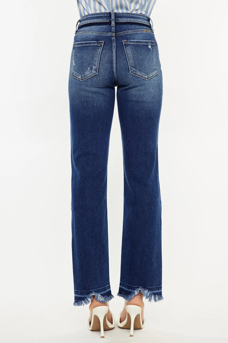 Peach High Rise Slim Straight