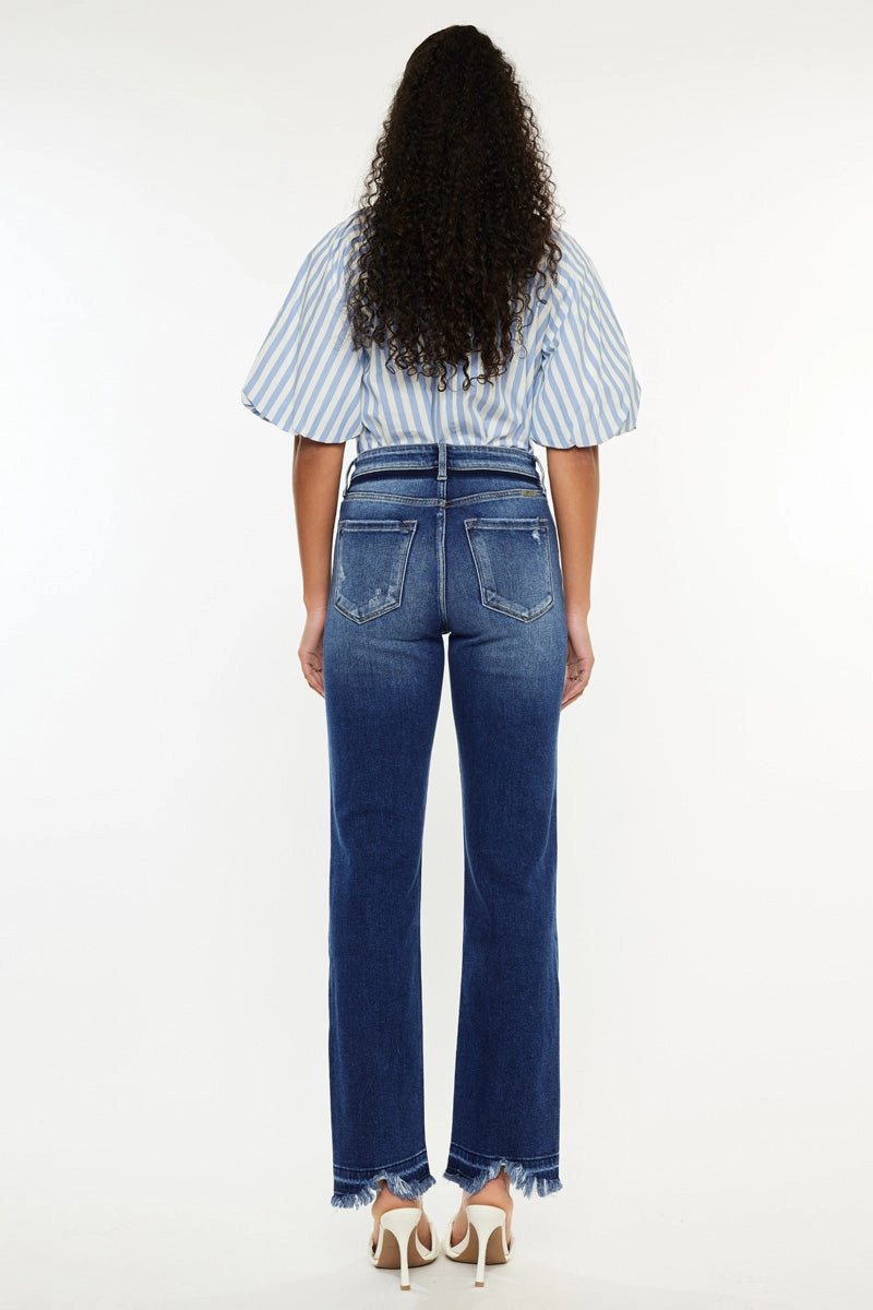 Peach High Rise Slim Straight