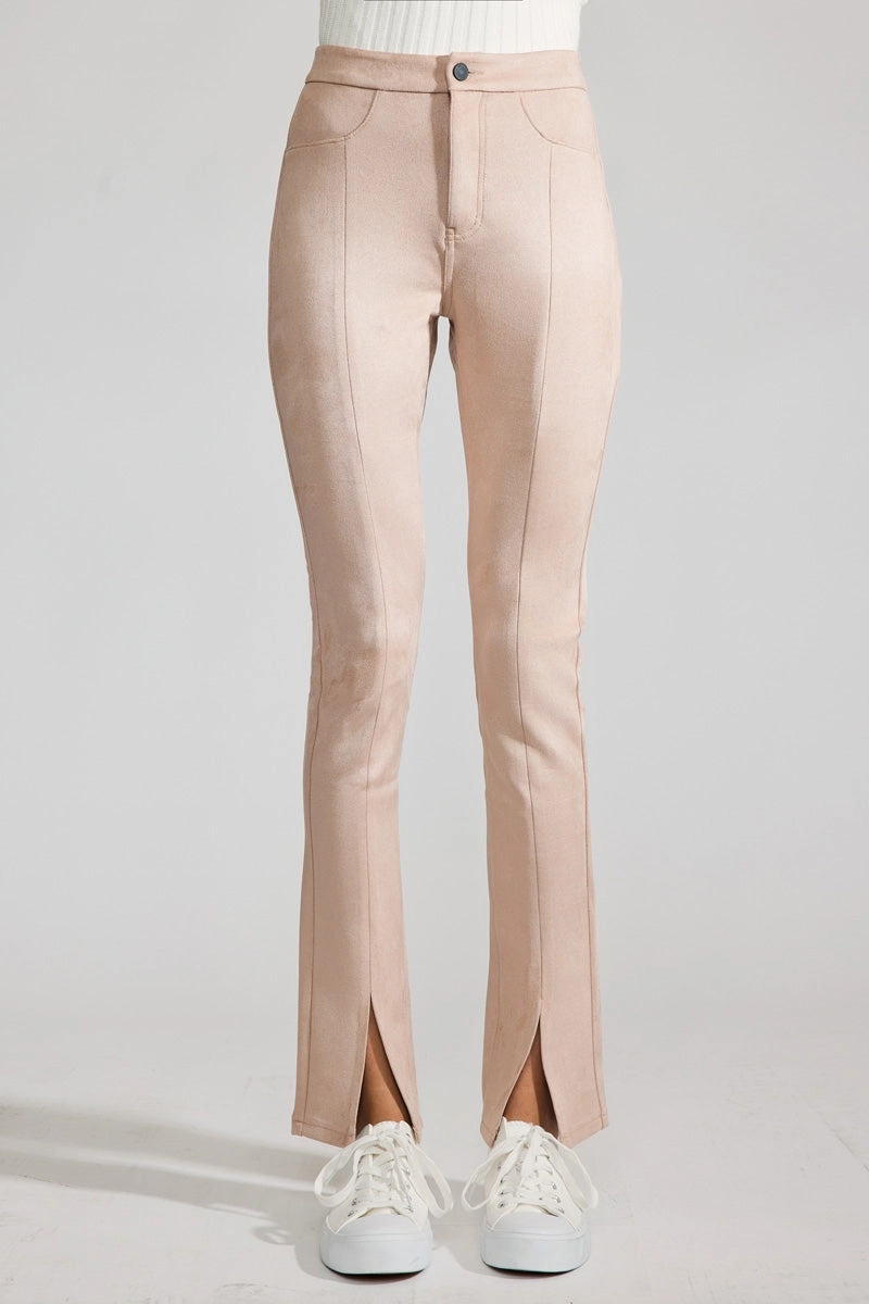 Peach Premier High Rise Slit Hem Skinny