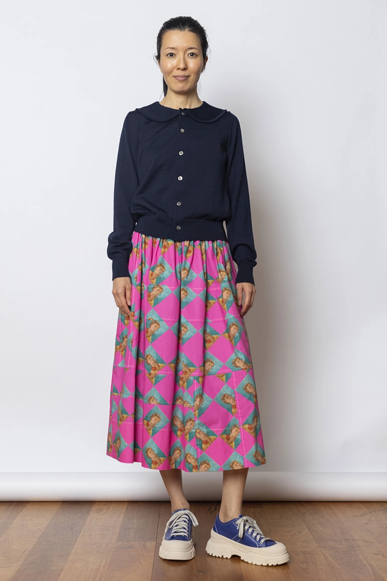 Peter Pan Collar Cardigan - Navy