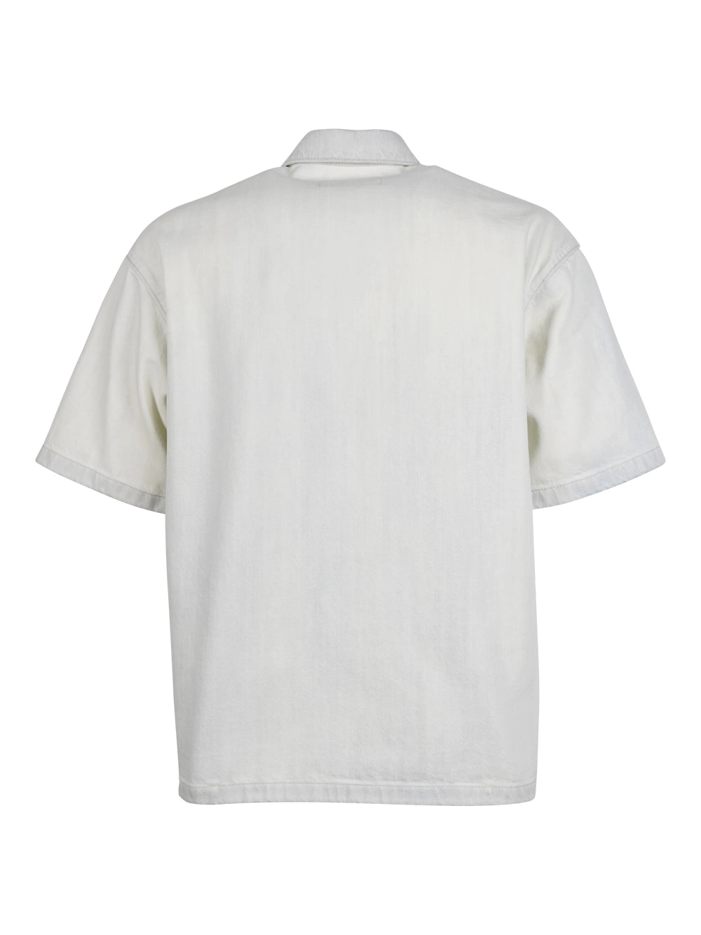 Prada Distressed Short-Sleeved Denim Shirt