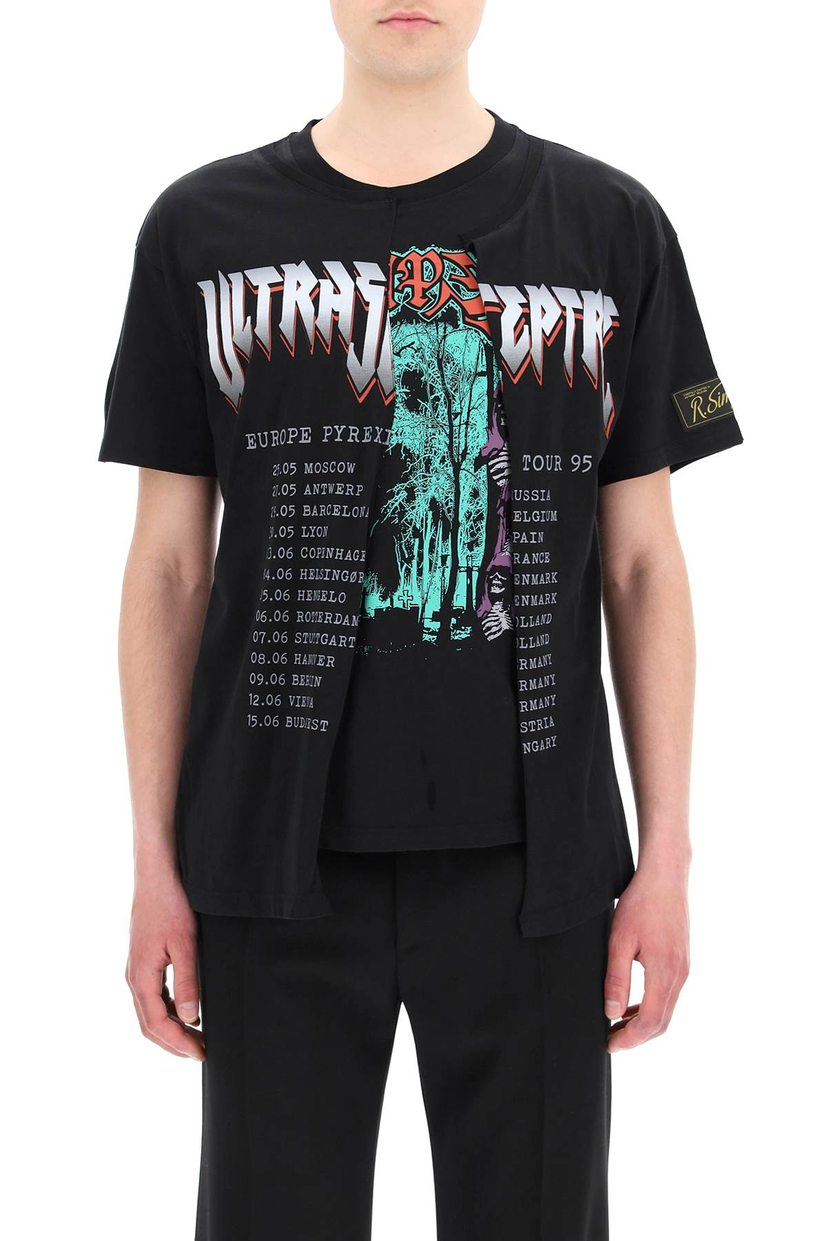Raf Simons Graphic Print Cut-Out T-Shirt