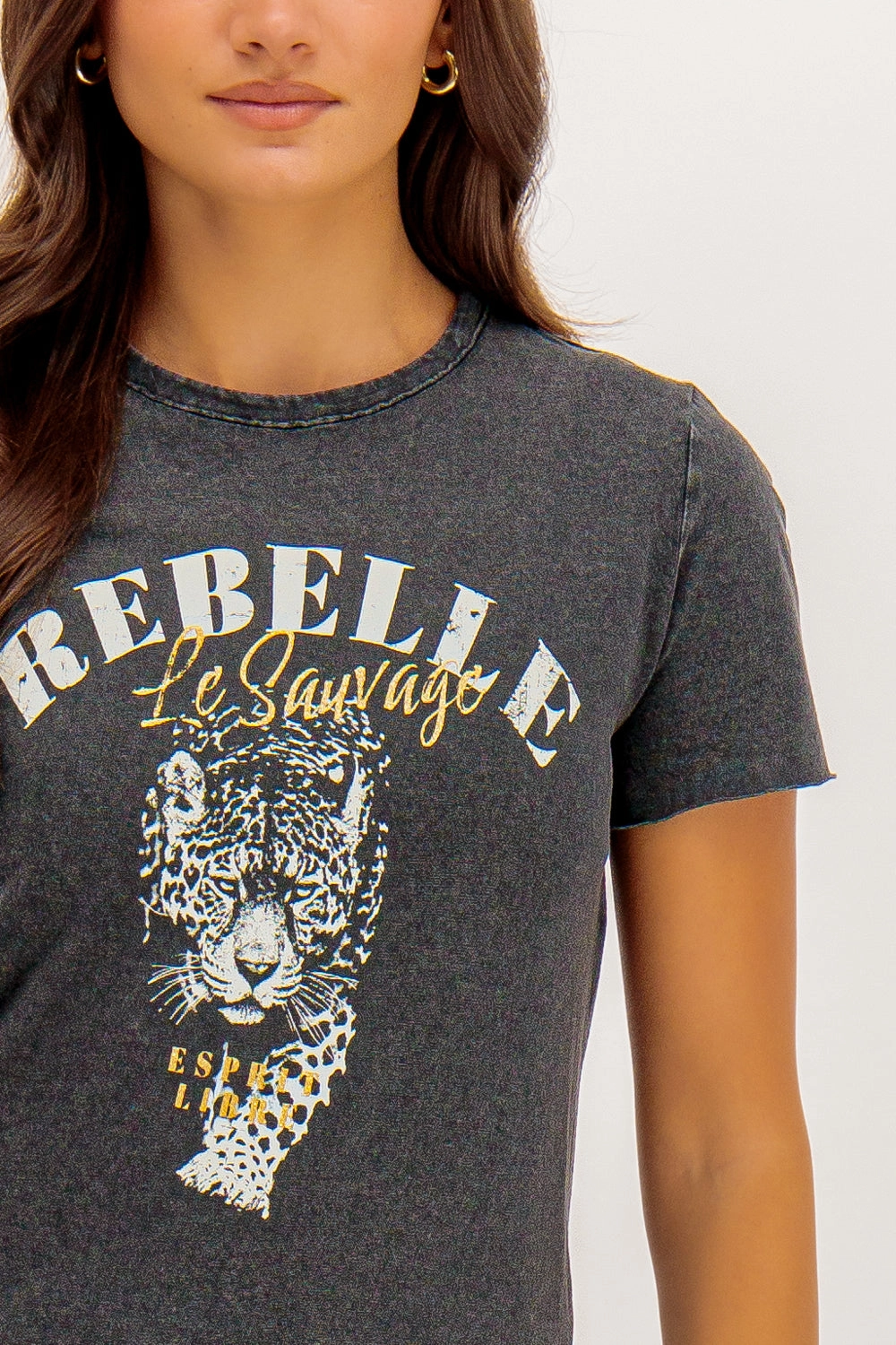 Rebelle Black Lucy Printed Tee