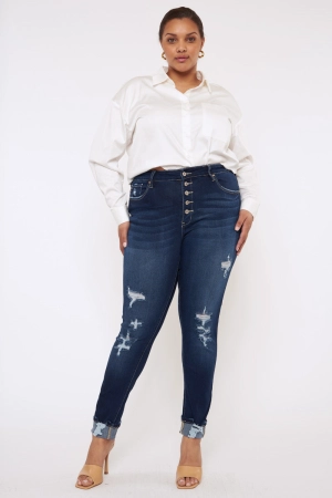 Sabrinah High Rise Super Skinny Jeans (Plus Size)