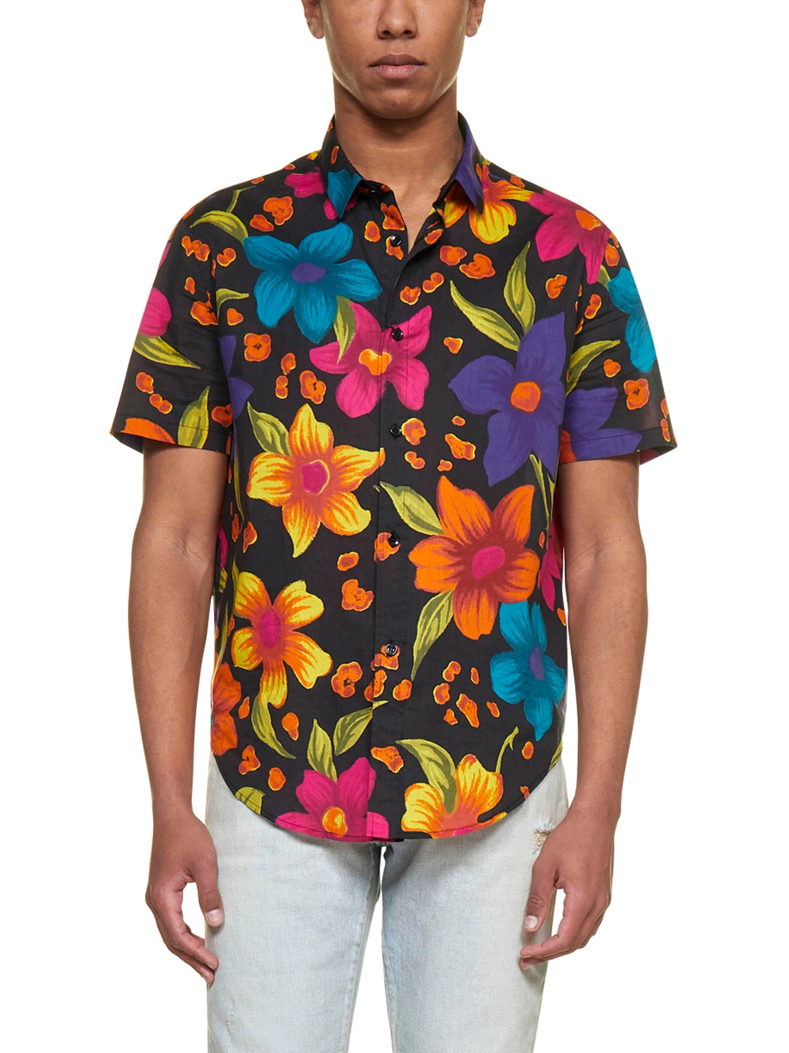 Saint Laurent Floral Printed Short-Sleeved Shirt