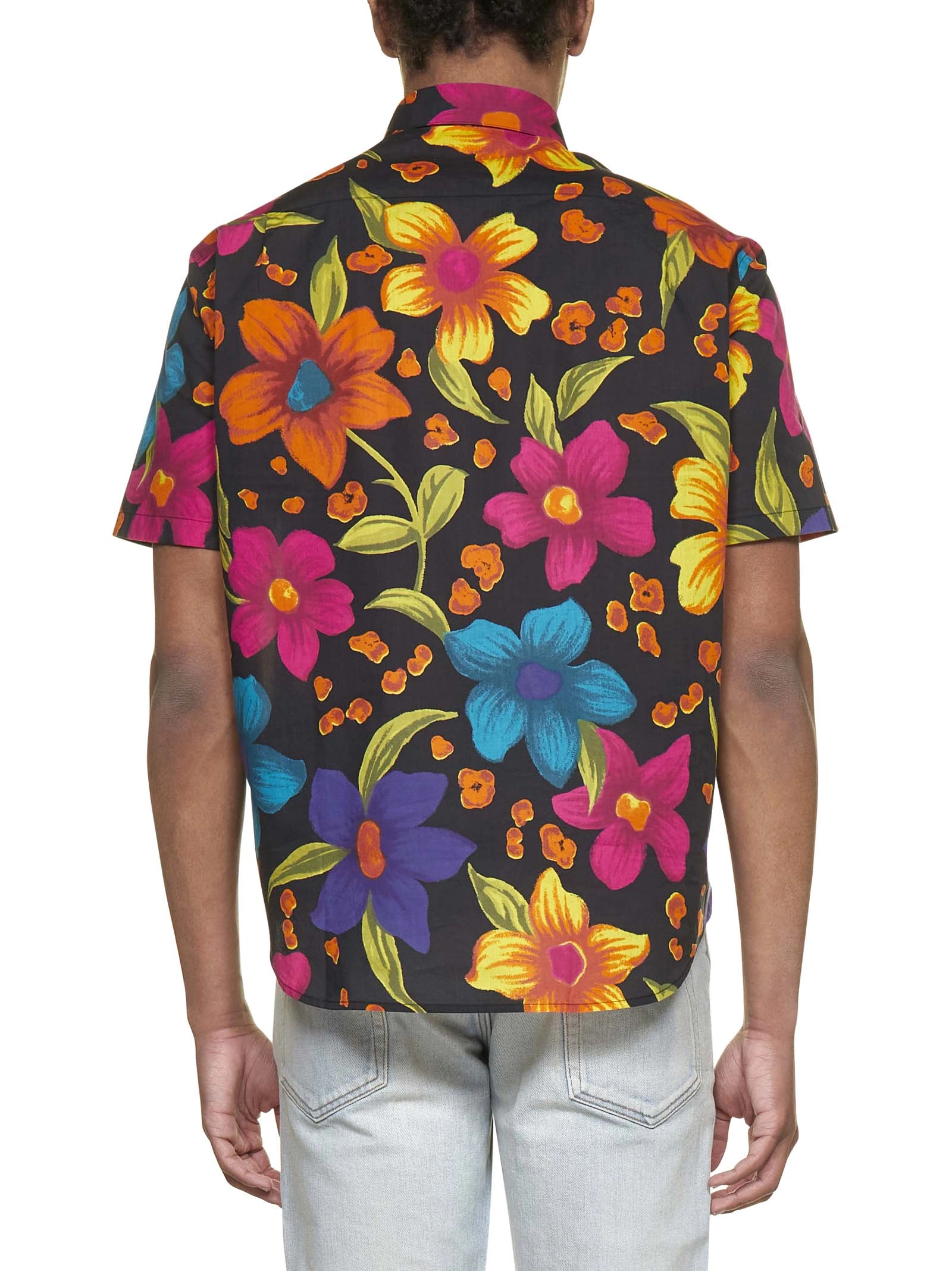 Saint Laurent Floral Printed Short-Sleeved Shirt