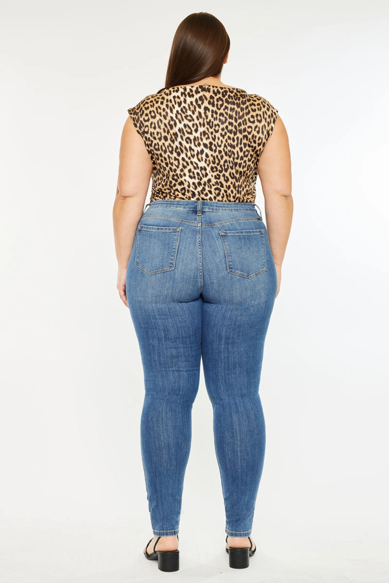 Sharon Mid Rise Super Skinny Jeans (Plus Size)