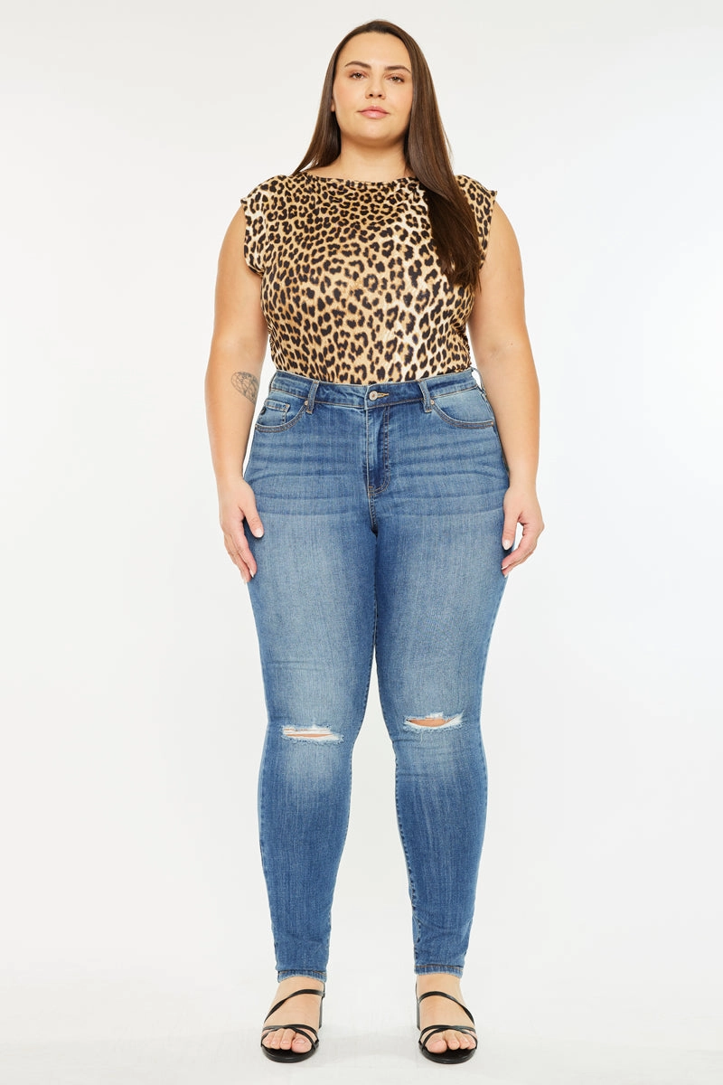 Sharon Mid Rise Super Skinny Jeans (Plus Size)