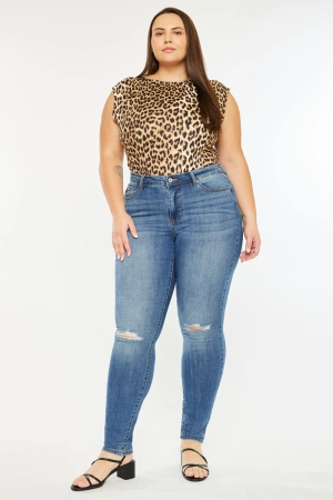 Sharon Mid Rise Super Skinny Jeans (Plus Size)