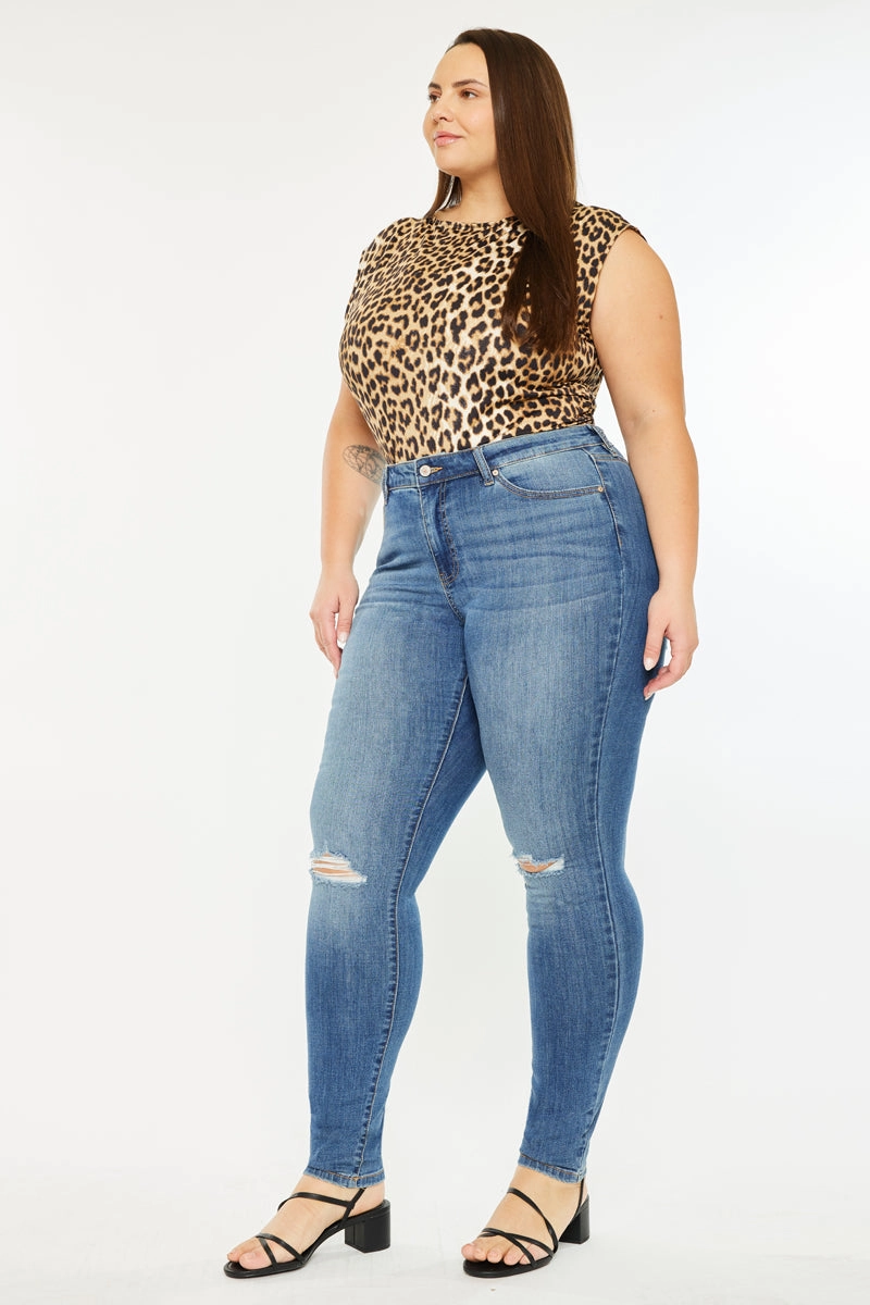 Sharon Mid Rise Super Skinny Jeans (Plus Size)