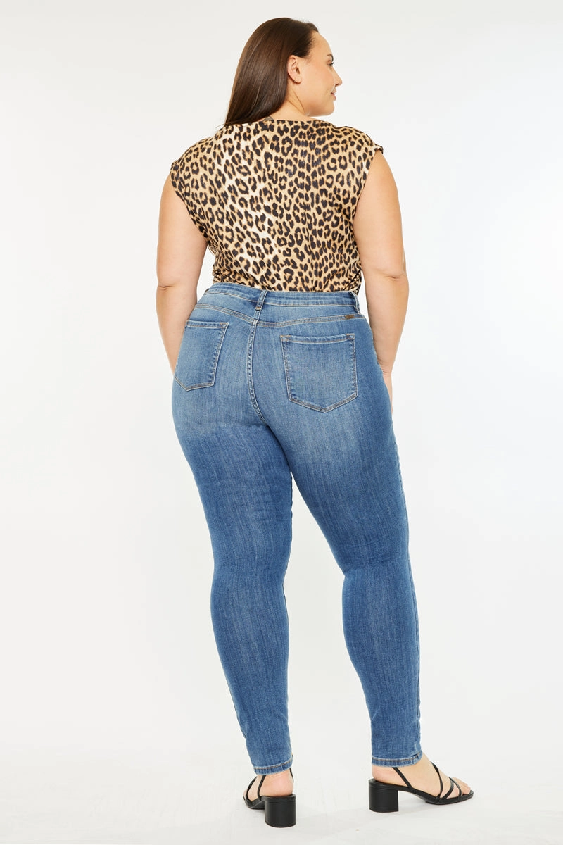 Sharon Mid Rise Super Skinny Jeans (Plus Size)