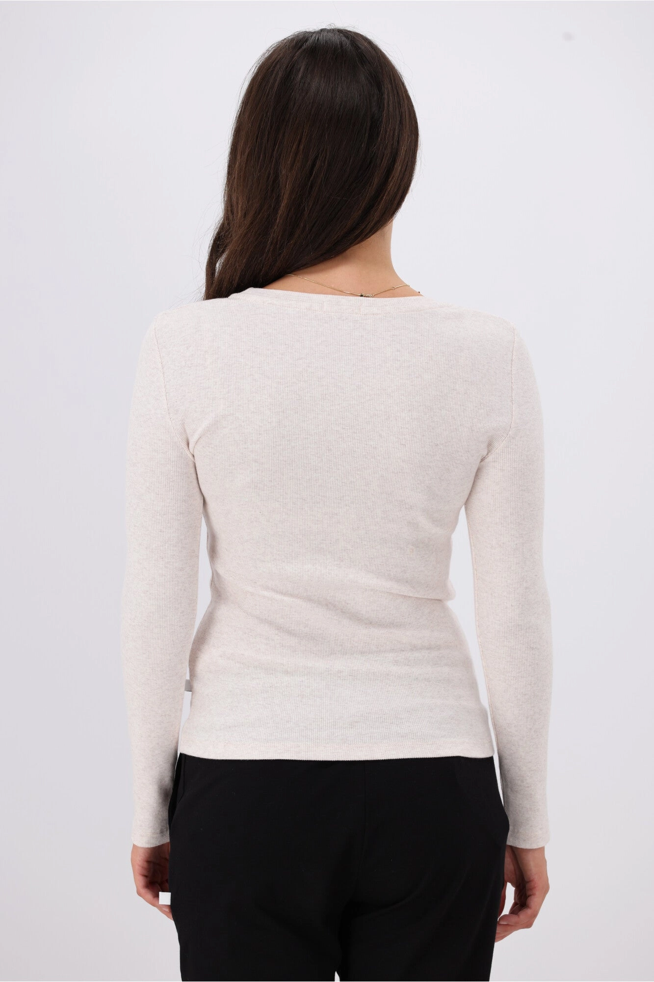 Shine On Essential Rib Long Sleeve Oat