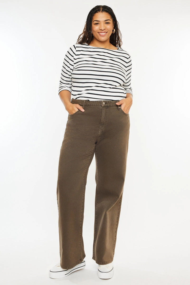 Shreya High Rise Wide Leg Jeans (Plus Size)