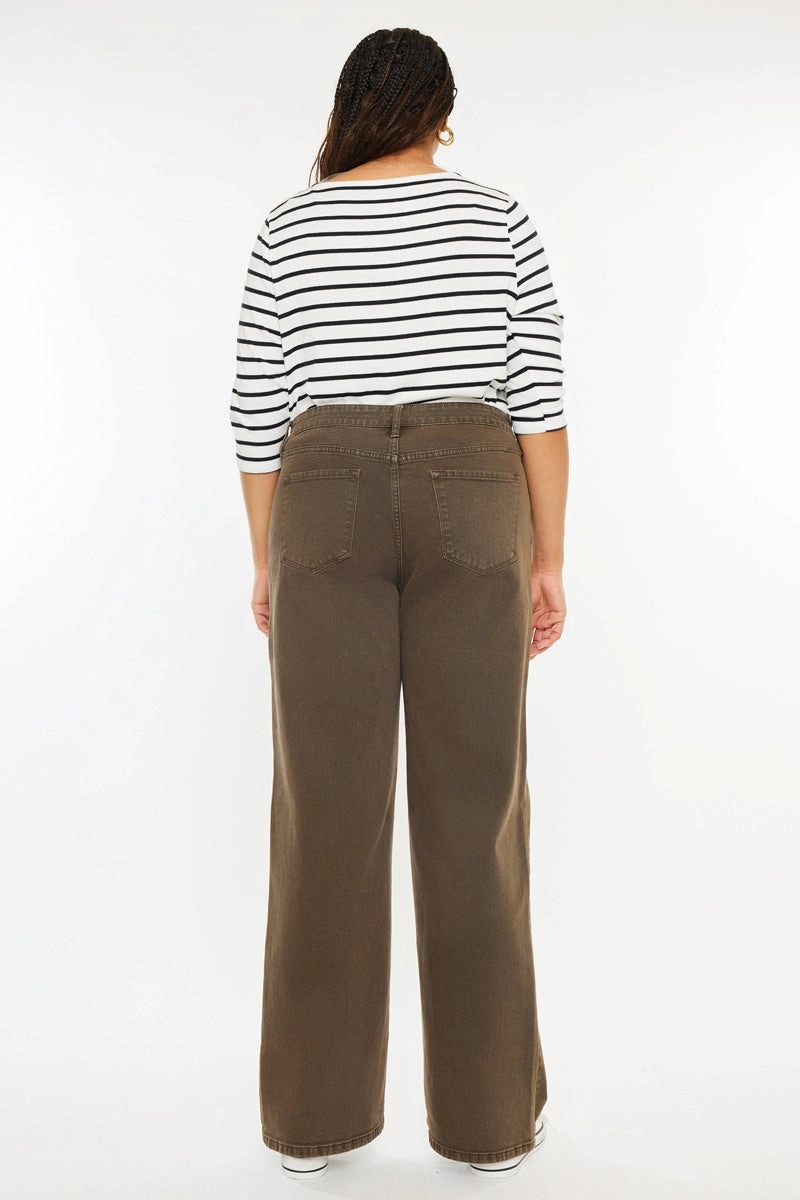 Shreya High Rise Wide Leg Jeans (Plus Size)