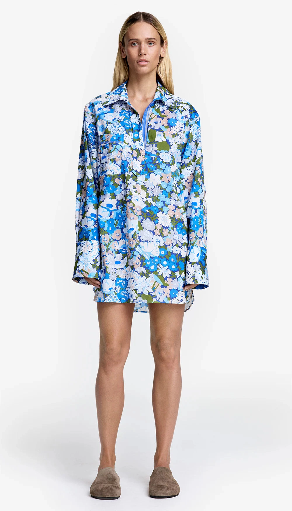Sm044 Spring Floral Shirtdress