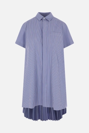 striped poplin shirt dress