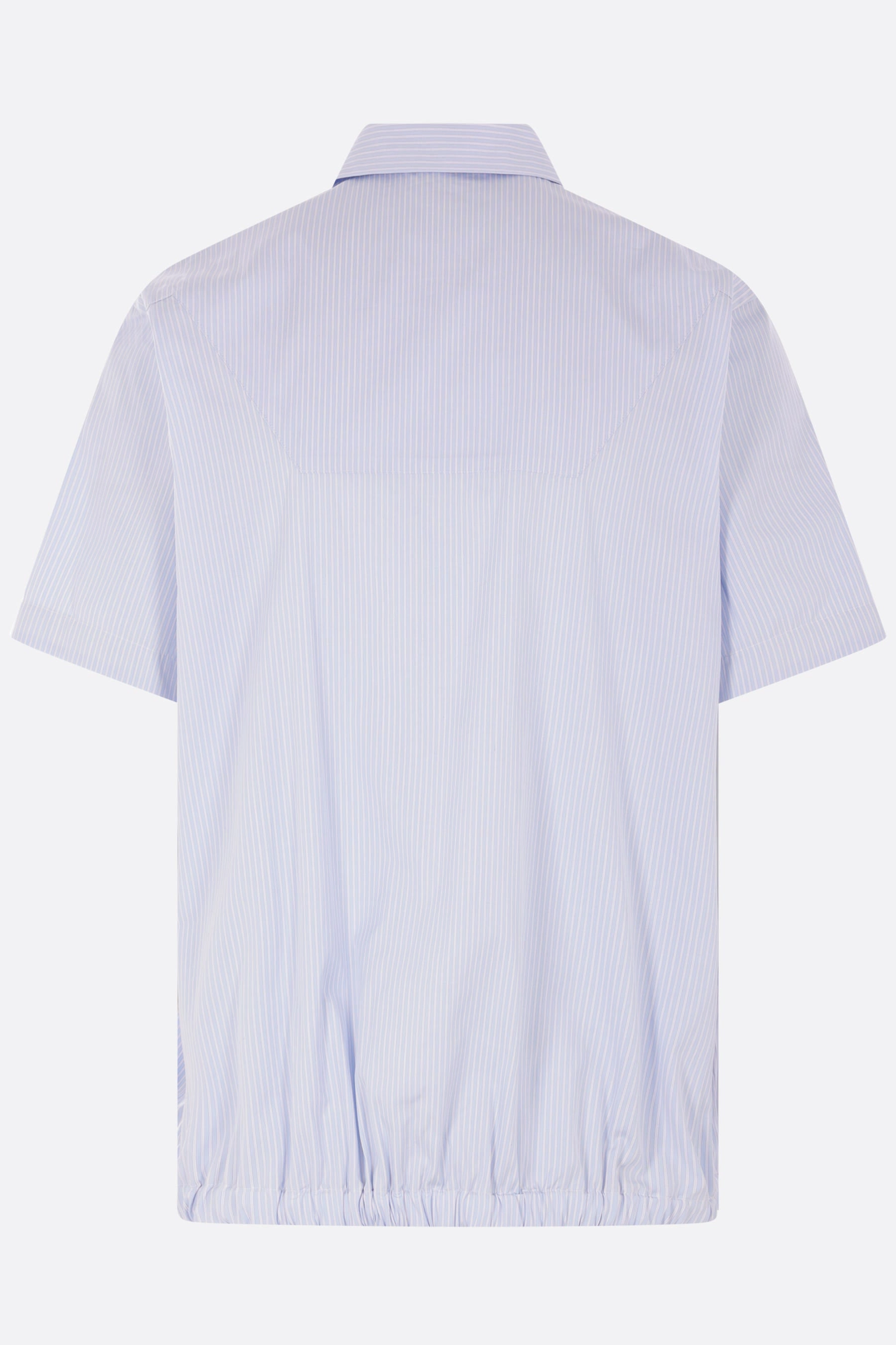 striped poplin short-sleeve shirt