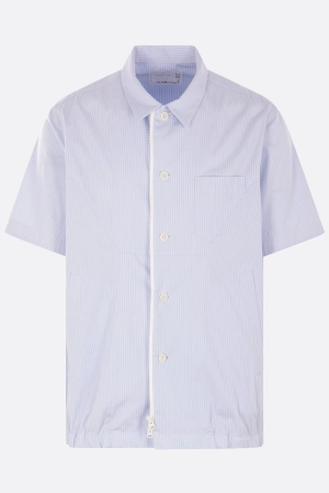 striped poplin short-sleeve shirt