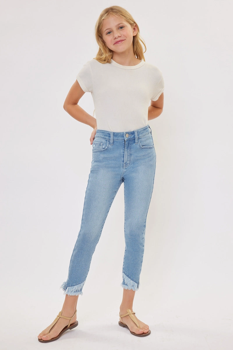 Summer High Rise Ankle Skinny Kid Jeans