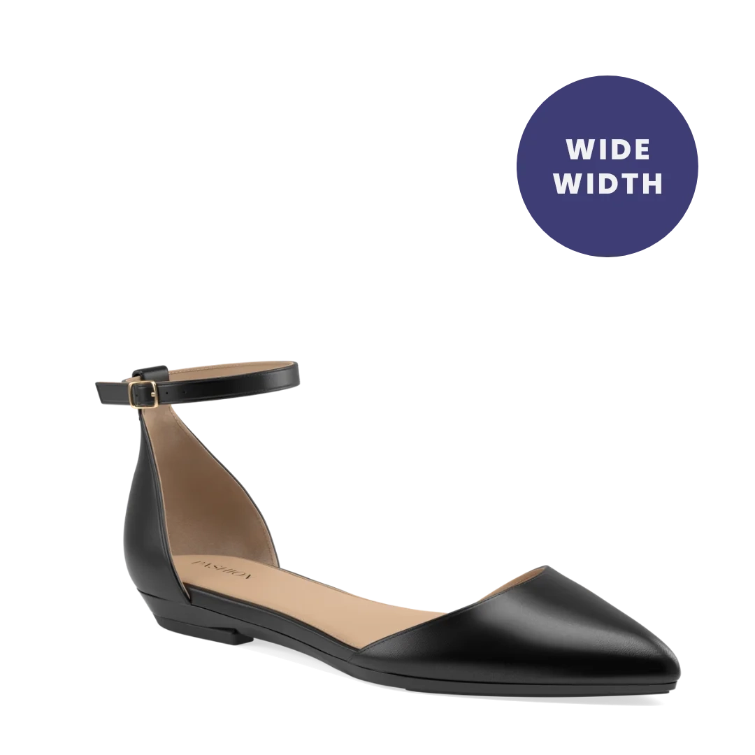 The D'Orsay Wide Width - Coal Leather 4 Stiletto