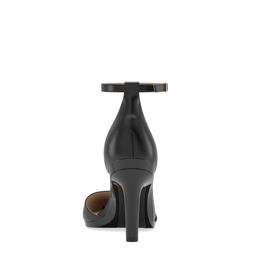 The D'Orsay Wide Width - Coal Leather 4 Stiletto