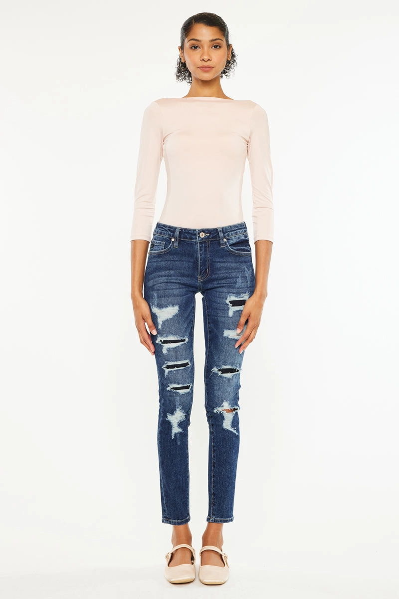 Tobie Mid Rise Super Skinny Jeans