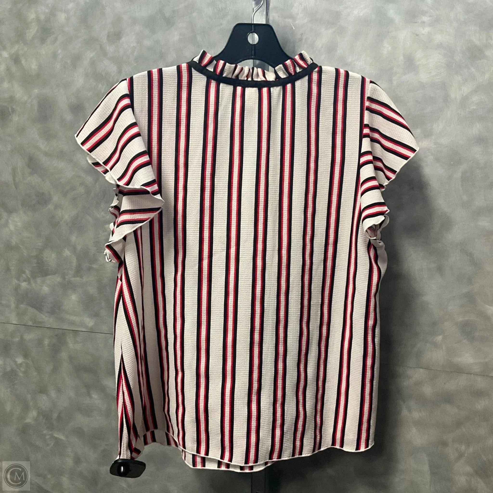 Top Short Sleeve By Love J In Striped Pattern, Size: L