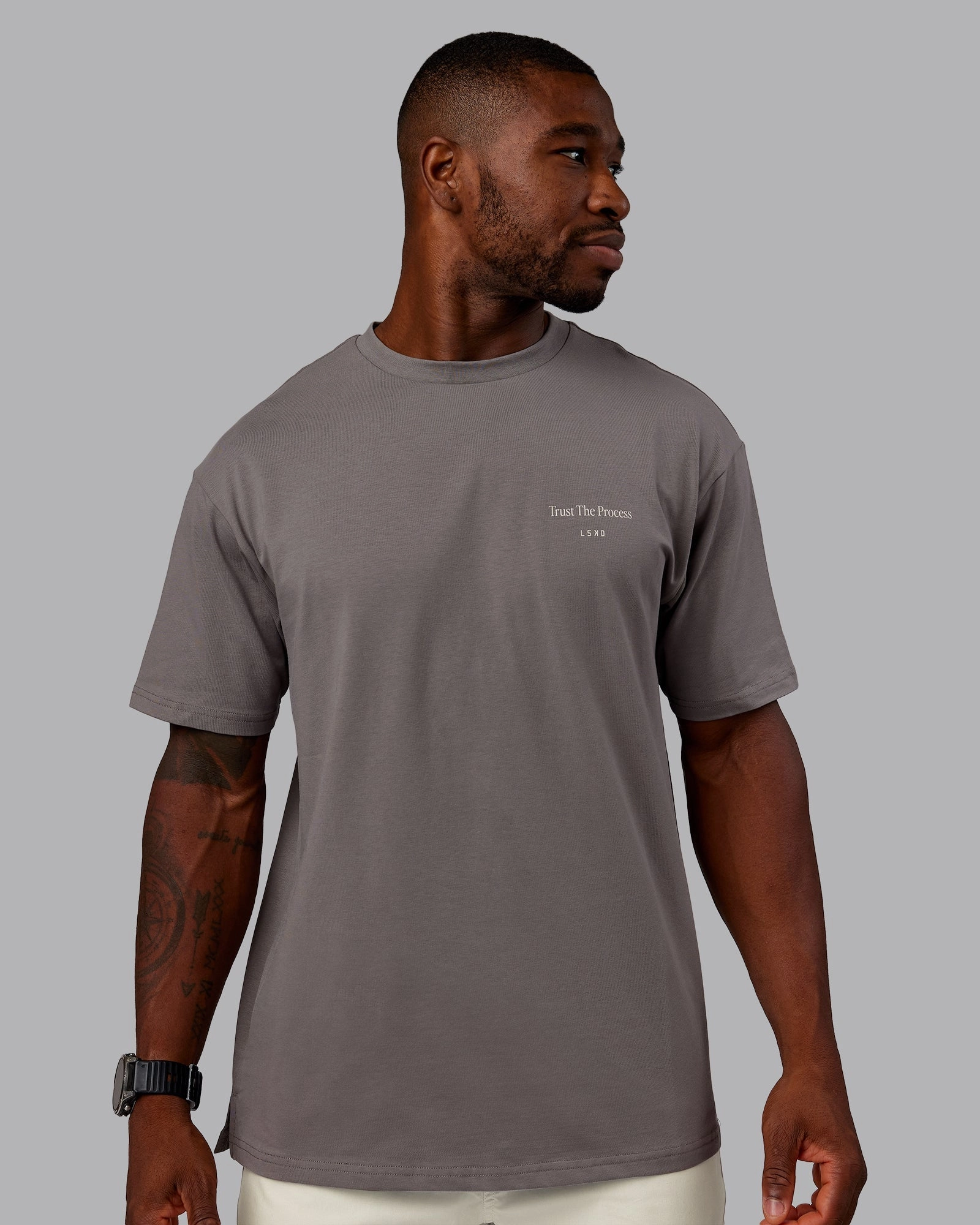 Trust The Process 2.0 FLXCotton Tee Oversize - Storm Front-Shale Beige