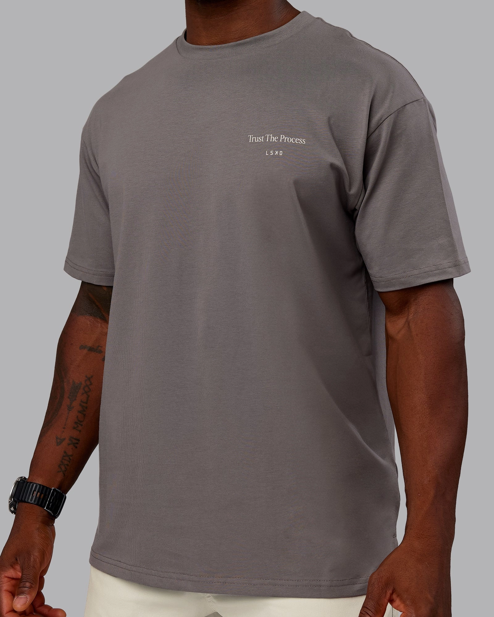 Trust The Process 2.0 FLXCotton Tee Oversize - Storm Front-Shale Beige