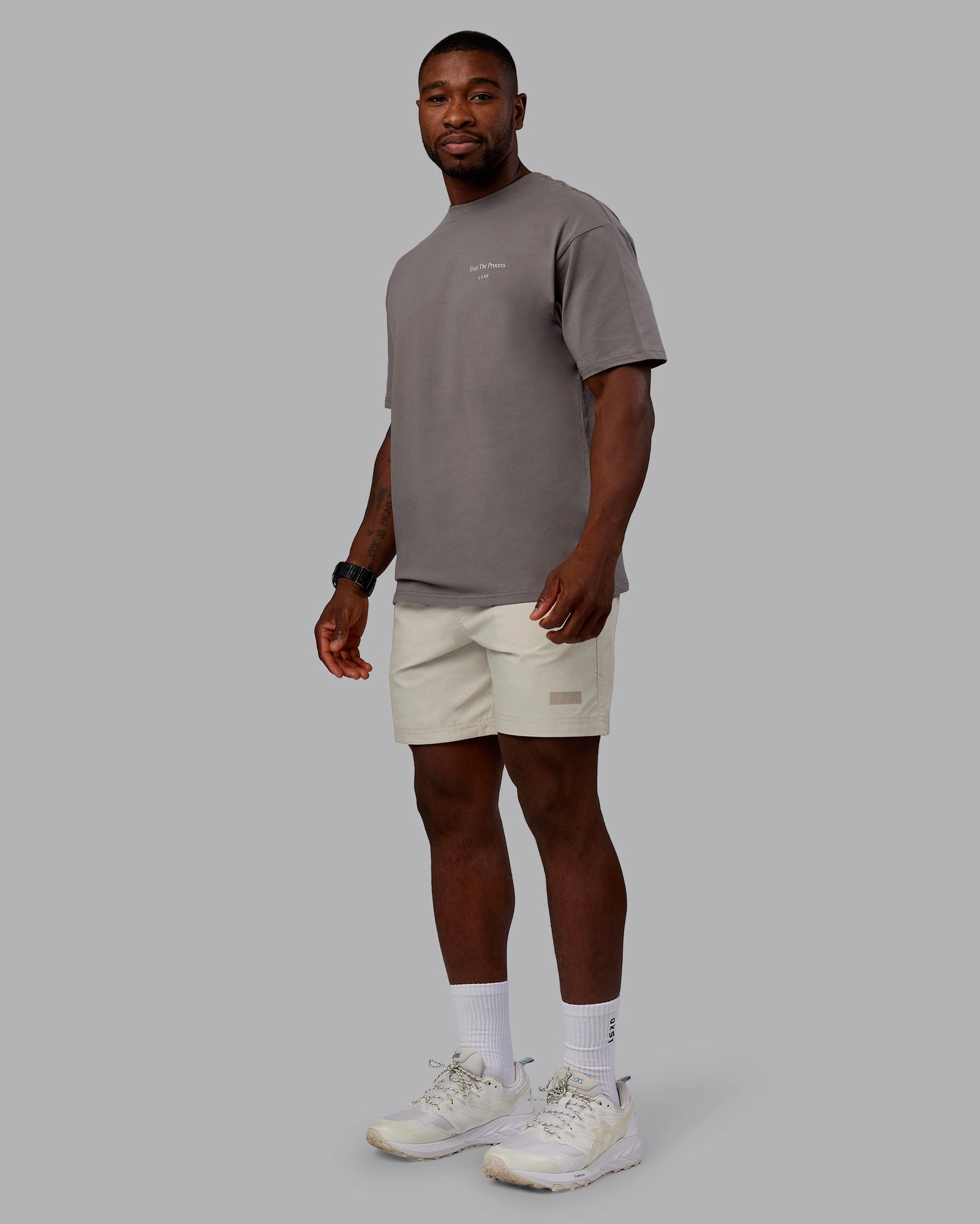 Trust The Process 2.0 FLXCotton Tee Oversize - Storm Front-Shale Beige