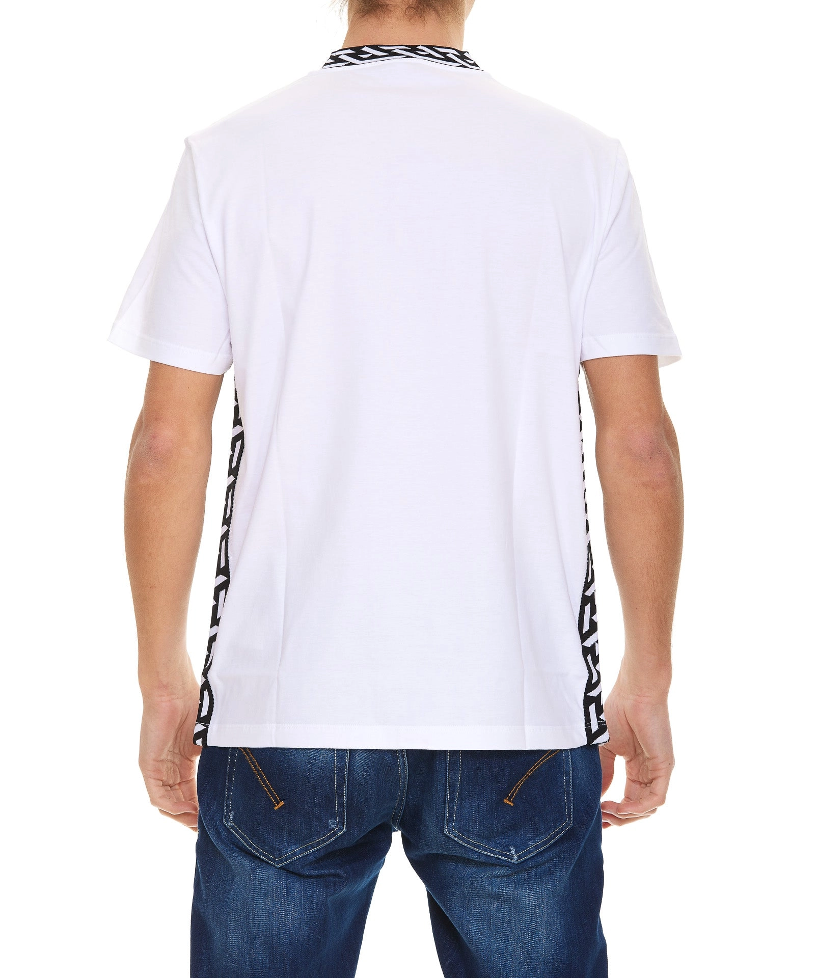 Versace La Greca Logo Printed Crewneck T-Shirt
