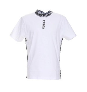 Versace La Greca Logo Printed Crewneck T-Shirt