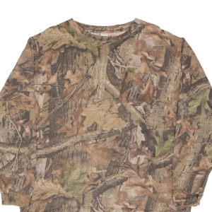 VINTAGE HUNTING ADVANTAGE TIMBER CAMO LONG SLEEVE POCKET TEE SHIRT SIZE LARGE
