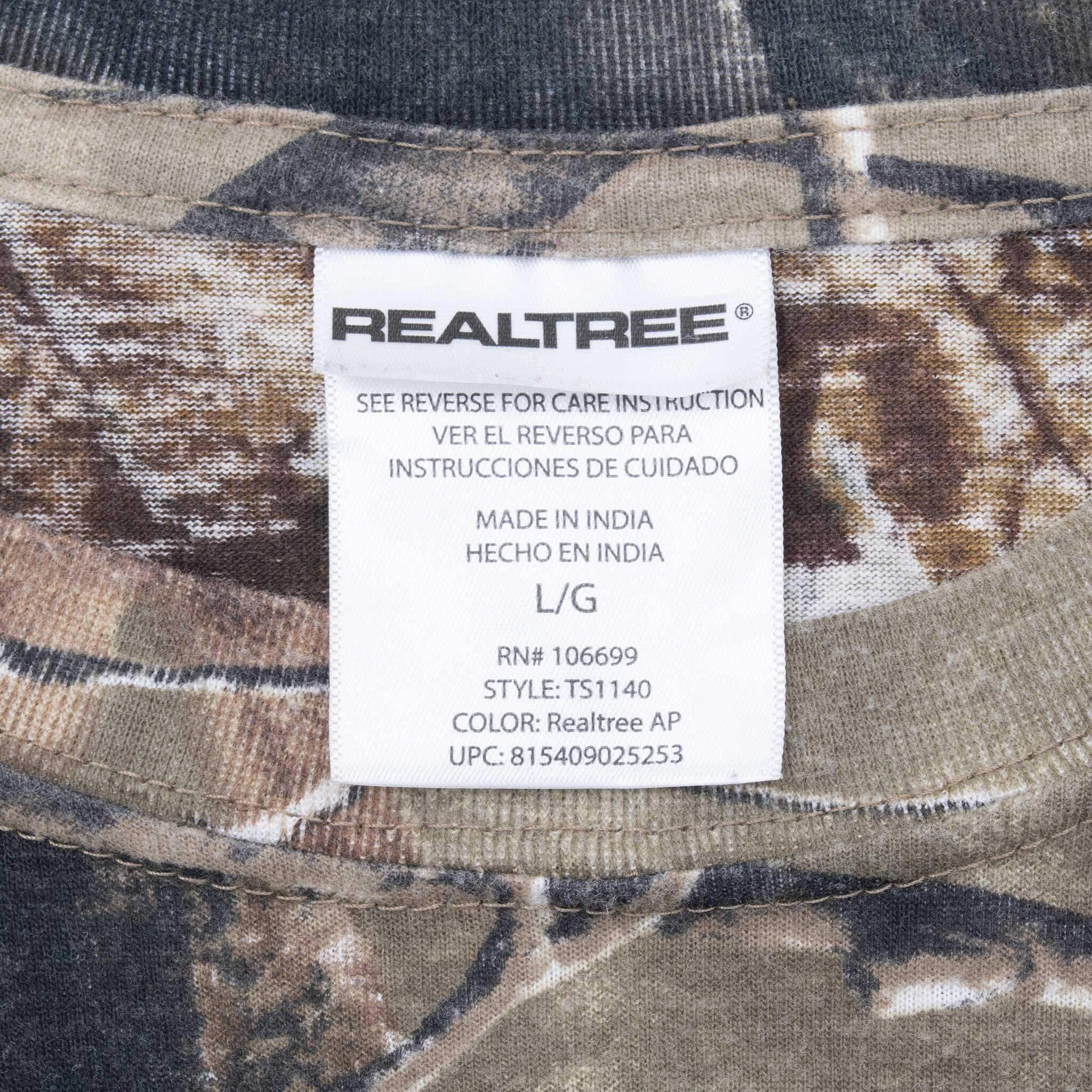 VINTAGE HUNTING REALTREE APHD CAMO LONG SLEEVE TEE SHIRT LARGE