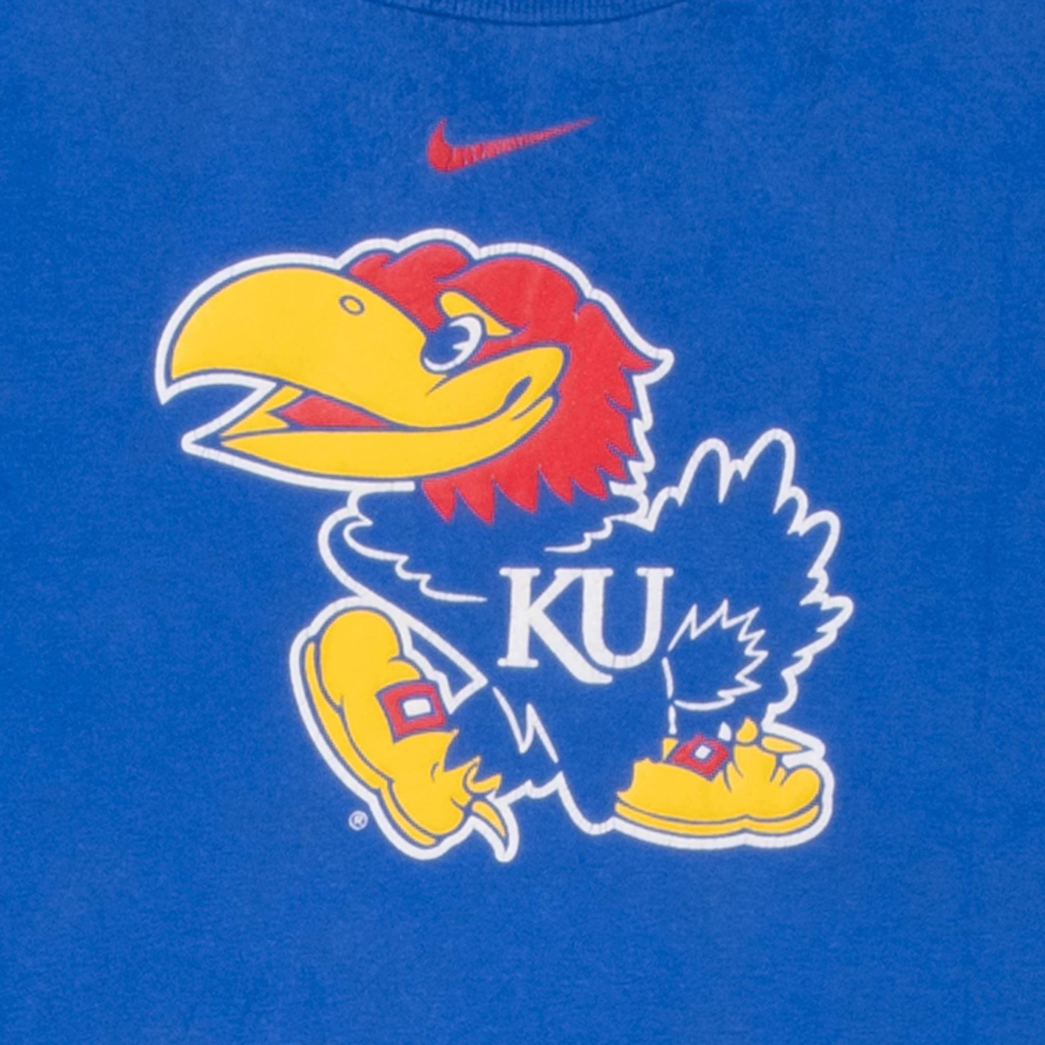 VINTAGE NIKE NCAA KANSAS JAYHAWKS LONG SLEEVE TEE SHIRT 2000S SIZE XL
