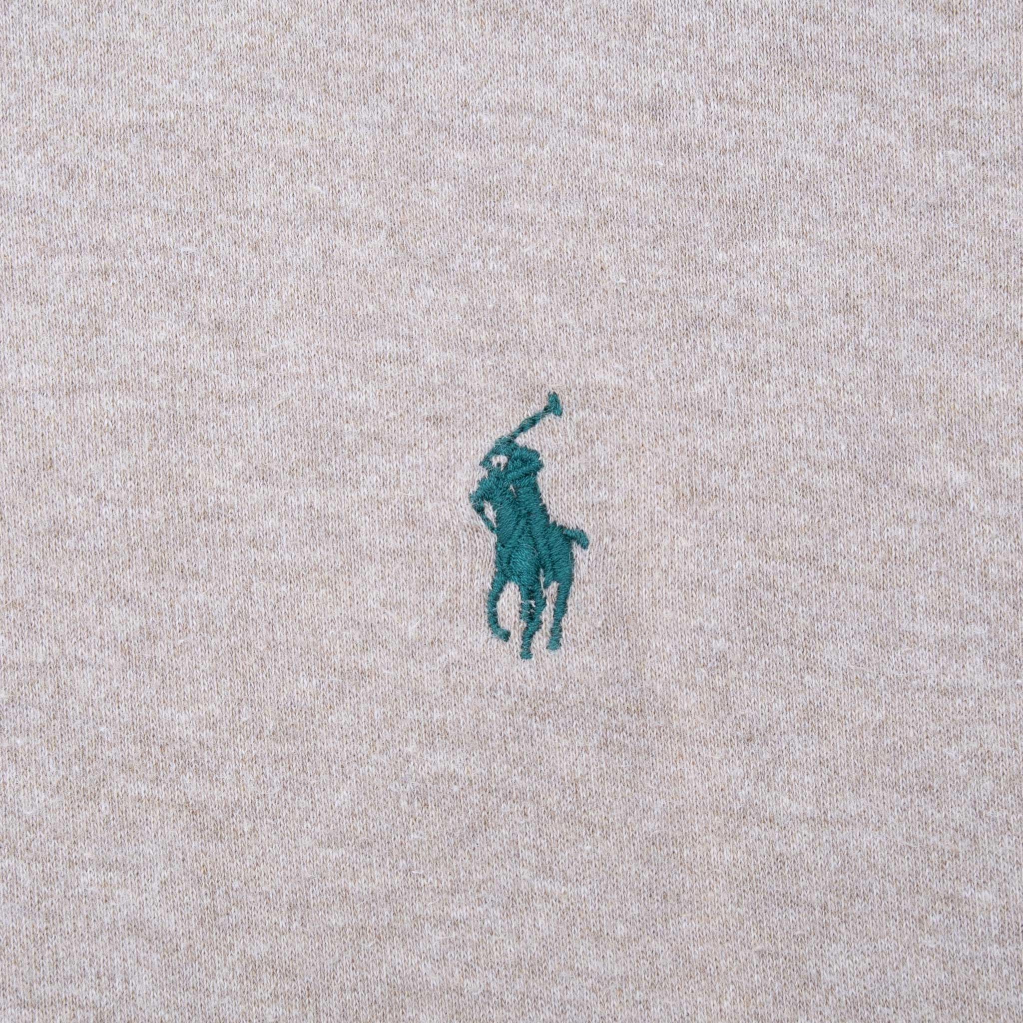 VINTAGE RALPH LAUREN BEIGE TURTLE NECK LONG SLEEVE TEE SHIRT 1990S LARGE