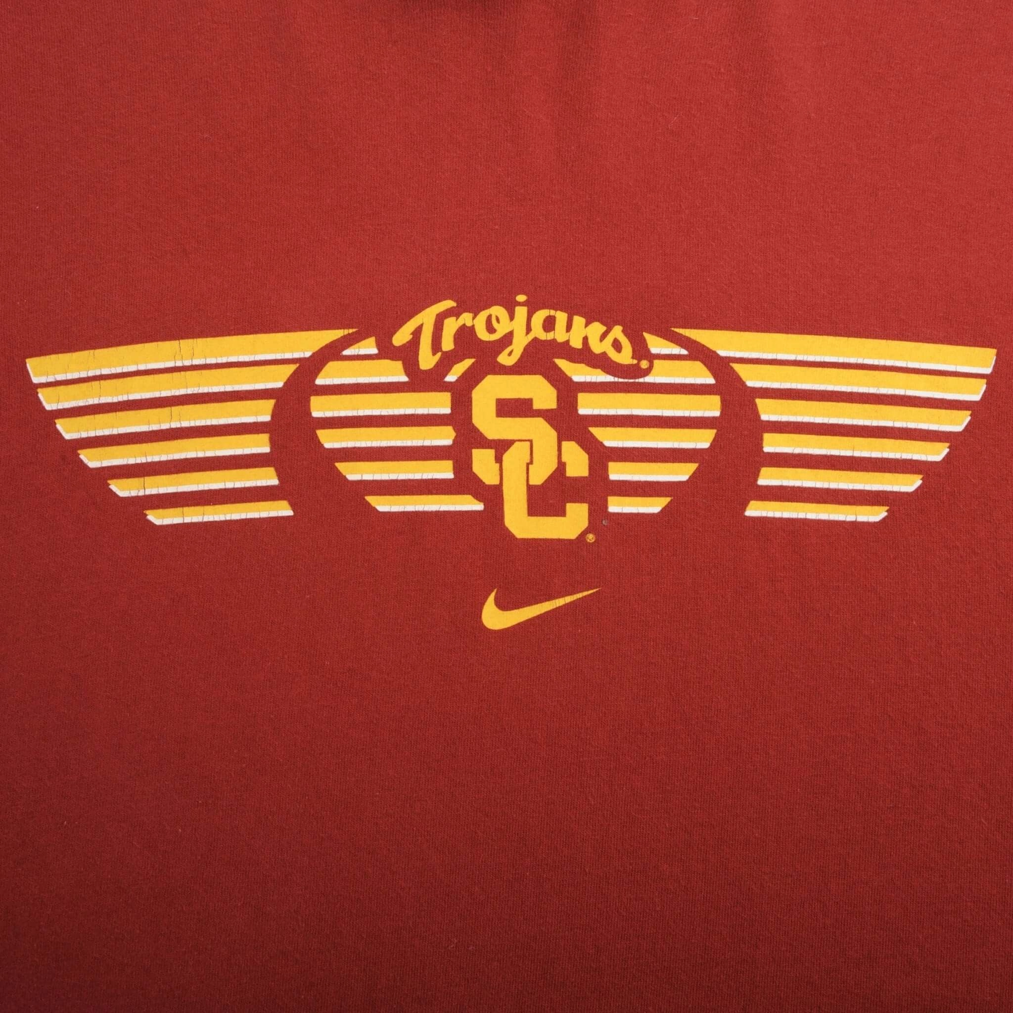 VINTAGE USC TROJANS NIKE CENTER SWOOSH LONG SLEEVE TEE SHIRT 2000S SIZE XL