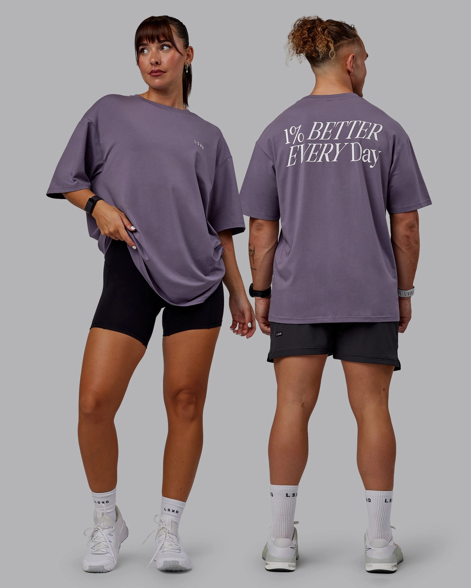 VS6 FLXCotton Tee Oversize - Purple Sage-White