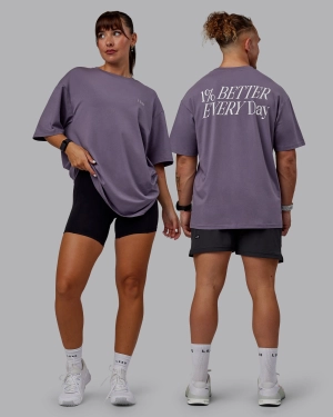 VS6 FLXCotton Tee Oversize - Purple Sage-White