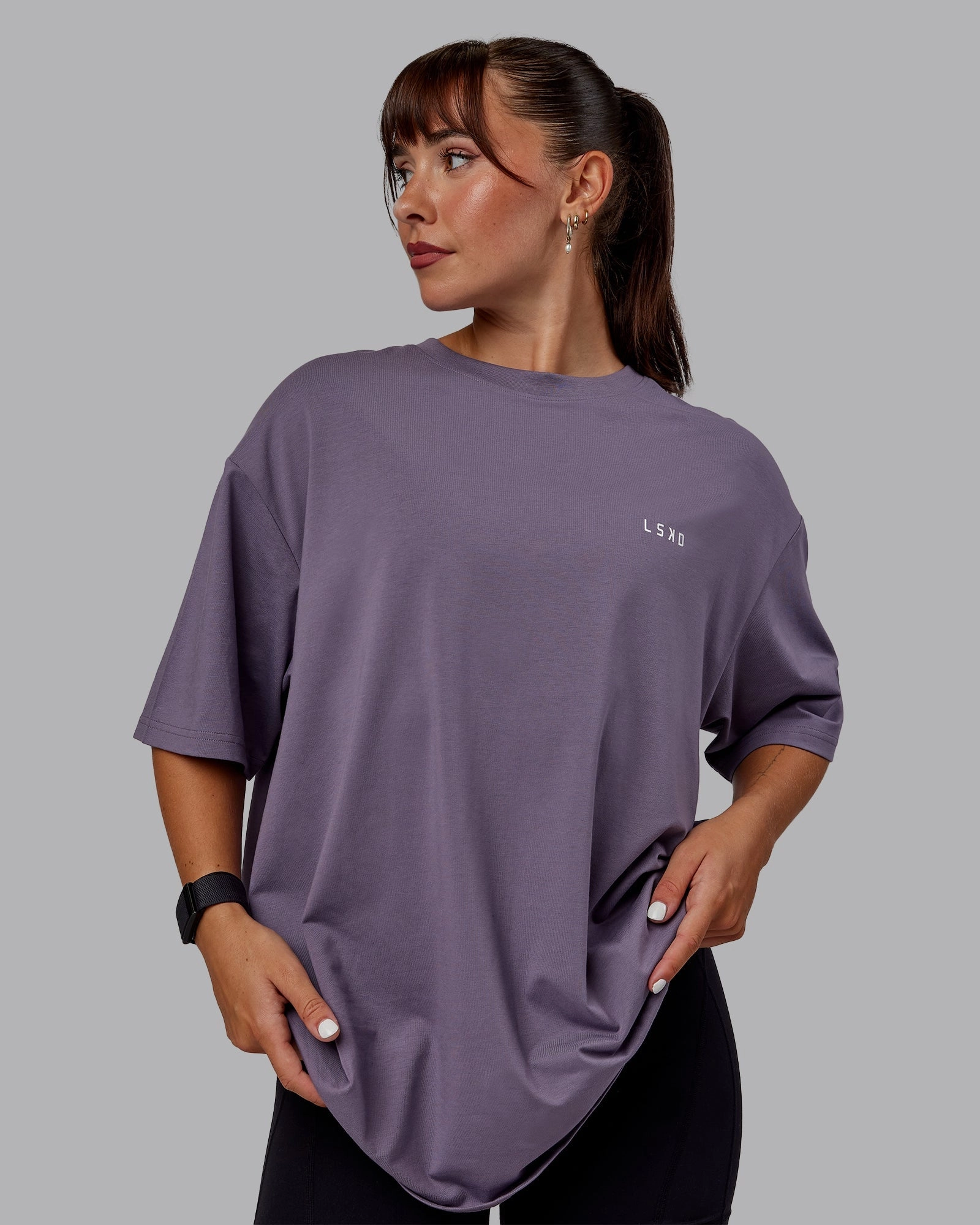 VS6 FLXCotton Tee Oversize - Purple Sage-White