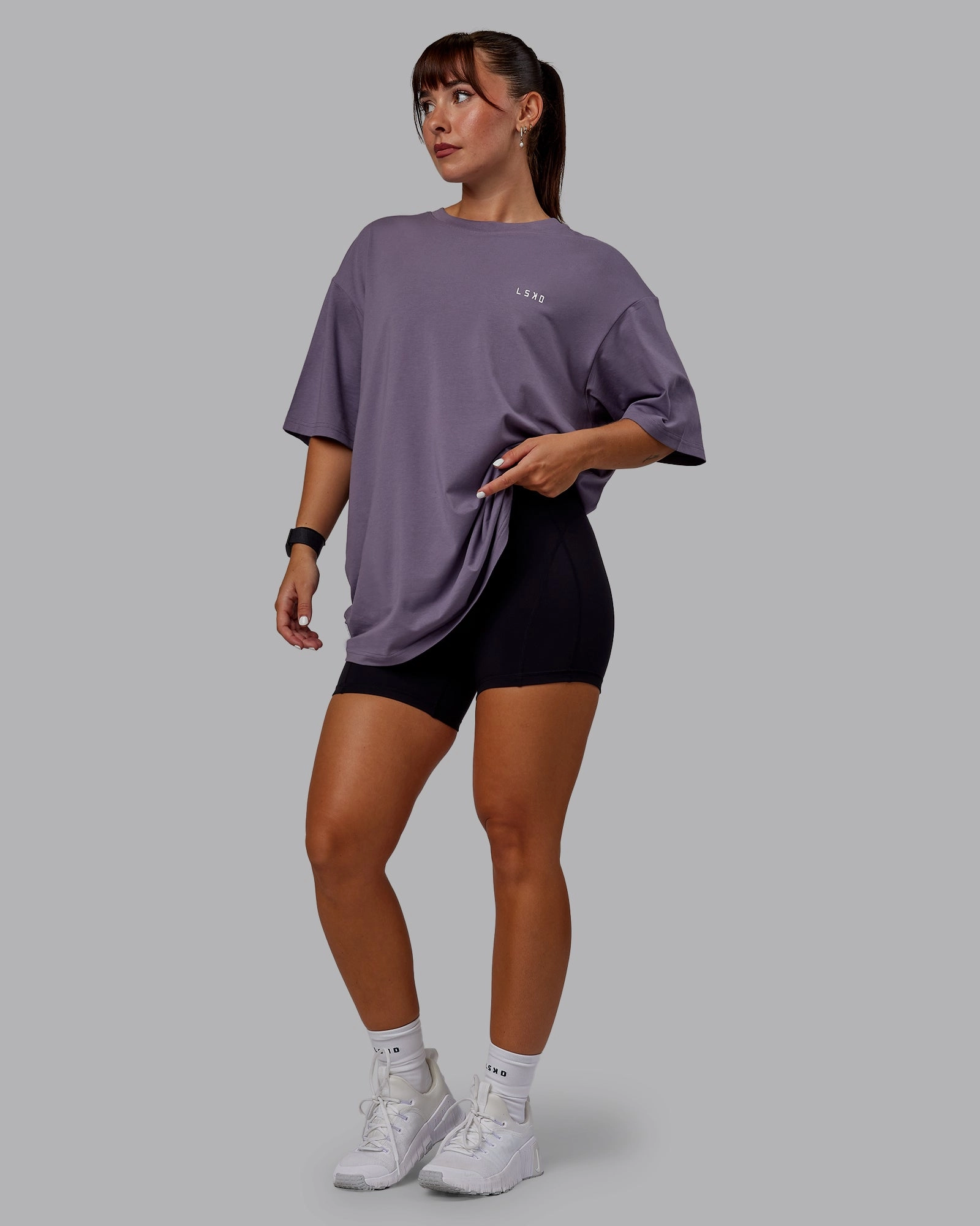 VS6 FLXCotton Tee Oversize - Purple Sage-White