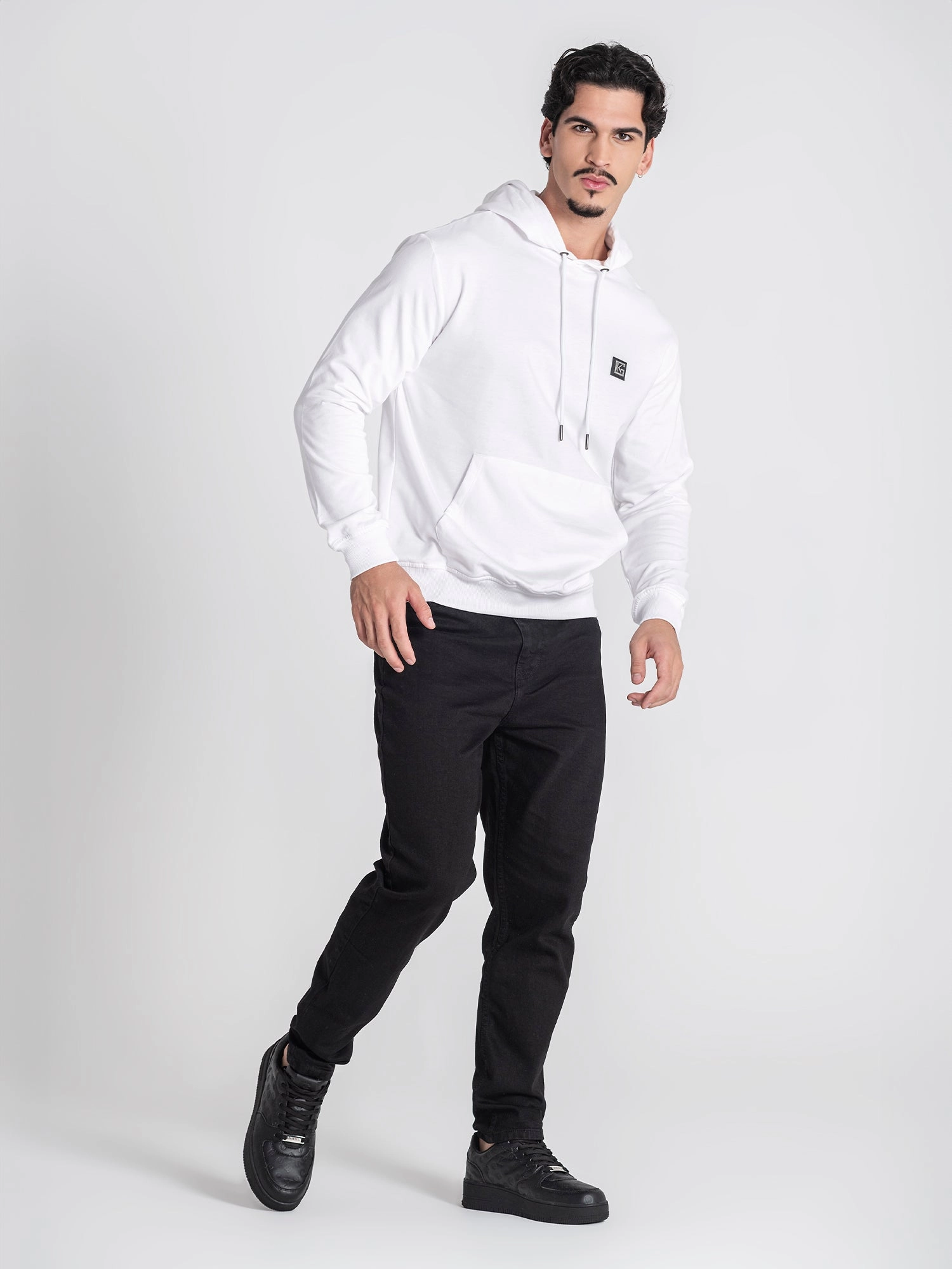 White GK Plaque Hoodie