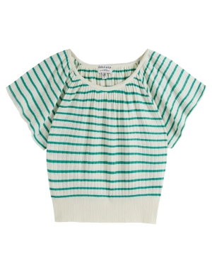 Women T-Shirt Stripe Haricot - قصيرة
