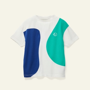 WYNKEN ECRU/BLUE/GREEN GRAPHIC T-SHIRT