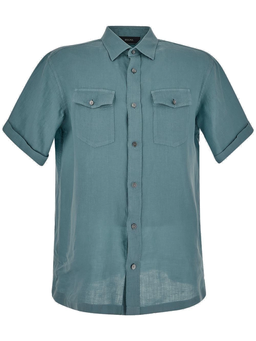 Z Zegna Short-Sleeved Buttoned Shirt